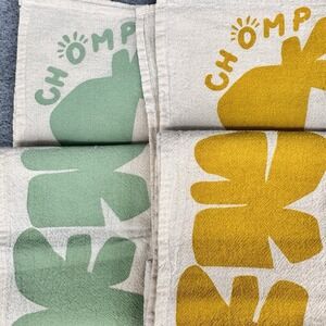 CHOMP Mid‎ Century Modern Floral Kitchen Tea Towels Set 2 Linen Cotton MCM